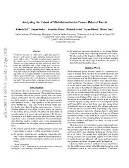 Analysing the Extent of Misinformation in Cancer Related Tweets