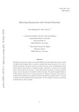 Detecting Symmetries with Neural Networks