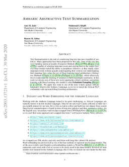 Amharic Abstractive Text Summarization