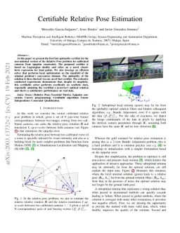 Certifiable Relative Pose Estimation