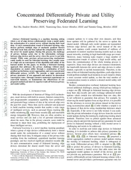 Concentrated Differentially Private and Utility Preserving Federated
  Learning