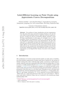 Label-Efficient Learning on Point Clouds using Approximate Convex
  Decompositions
