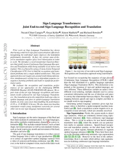 Sign Language Transformers: Joint End-to-end Sign Language Recognition
  and Translation