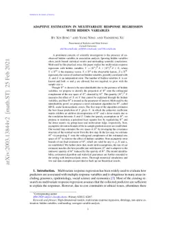 Adaptive Estimation in Multivariate Response Regression with Hidden
  Variables