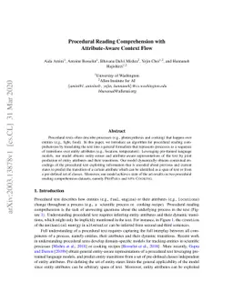 Procedural Reading Comprehension with Attribute-Aware Context Flow