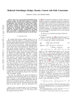 Reflected Schrödinger Bridge: Density Control with Path Constraints