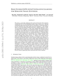 Edge Guided GANs with Contrastive Learning for Semantic Image Synthesis