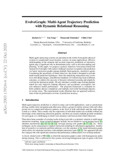 EvolveGraph: Multi-Agent Trajectory Prediction with Dynamic Relational
  Reasoning