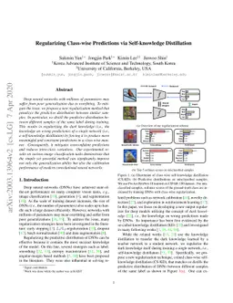 Regularizing Class-wise Predictions via Self-knowledge Distillation