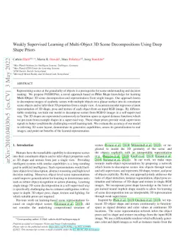 Weakly Supervised Learning of Multi-Object 3D Scene Decompositions Using
  Deep Shape Priors