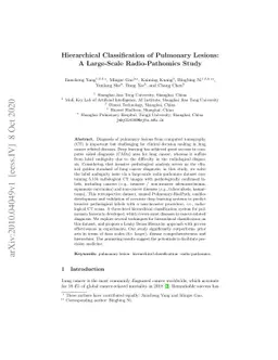 Hierarchical Classification of Pulmonary Lesions: A Large-Scale
  Radio-Pathomics Study