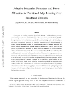 Adaptive Subcarrier, Parameter, and Power Allocation for Partitioned
  Edge Learning Over Broadband Channels