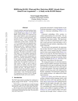 BERTering RAMS: What and How Much does BERT Already Know About Event
  Arguments? -- A Study on the RAMS Dataset