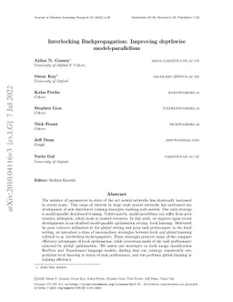 Interlocking Backpropagation: Improving depthwise model-parallelism