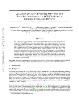 A Survey On Anti-Spoofing Methods For Face Recognition with RGB Cameras
  of Generic Consumer Devices