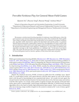 Provable Fictitious Play for General Mean-Field Games