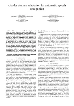 Gender domain adaptation for automatic speech recognition task