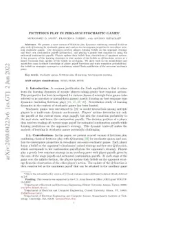 Fictitious play in zero-sum stochastic games