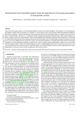 Stochastically forced ensemble dynamic mode decomposition for
  forecasting and analysis of near-periodic systems