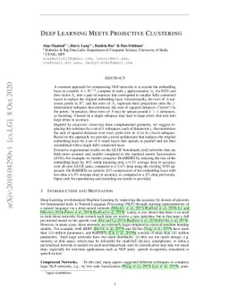 Deep Learning Meets Projective Clustering