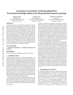 Learning to Locomote: Understanding How Environment Design Matters for
  Deep Reinforcement Learning