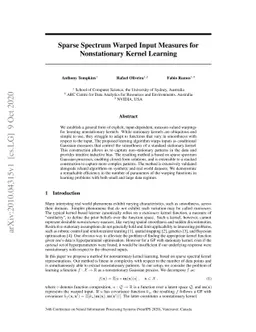 Sparse Spectrum Warped Input Measures for Nonstationary Kernel Learning
