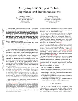 Analyzing HPC Support Tickets: Experience and Recommendations