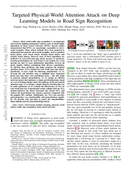 Targeted Physical-World Attention Attack on Deep Learning Models in Road
  Sign Recognition
