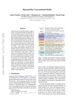 Plug-and-Play Conversational Models