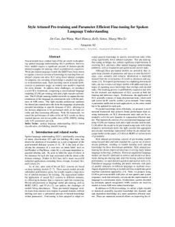 Style Attuned Pre-training and Parameter Efficient Fine-tuning for
  Spoken Language Understanding