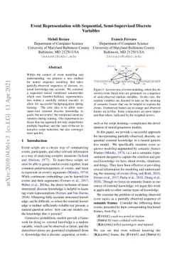 Event Representation with Sequential, Semi-Supervised Discrete Variables