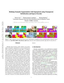 Refining Semantic Segmentation with Superpixel by Transparent
  Initialization and Sparse Encoder