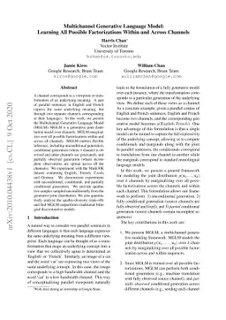 Multichannel Generative Language Model: Learning All Possible
  Factorizations Within and Across Channels