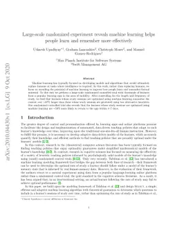 Large-scale randomized experiment reveals machine learning helps people
  learn and remember more effectively