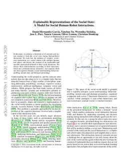 Explainable Representations of the Social State: A Model for Social
  Human-Robot Interactions