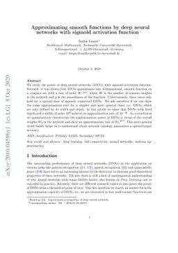 Approximating smooth functions by deep neural networks with sigmoid
  activation function