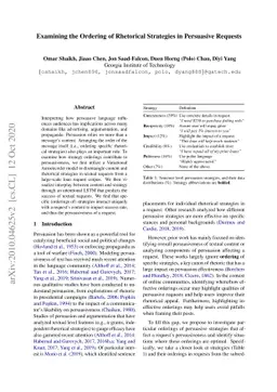 Examining the Ordering of Rhetorical Strategies in Persuasive Requests