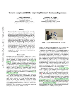 Towards Social HRI for Improving Children's Healthcare Experiences