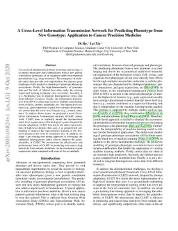 A Cross-Level Information Transmission Network for Predicting Phenotype
  from New Genotype: Application to Cancer Precision Medicine