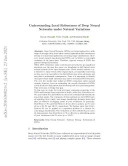 Understanding Local Robustness of Deep Neural Networks under Natural
  Variations