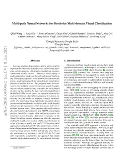 Multi-path Neural Networks for On-device Multi-domain Visual
  Classification
