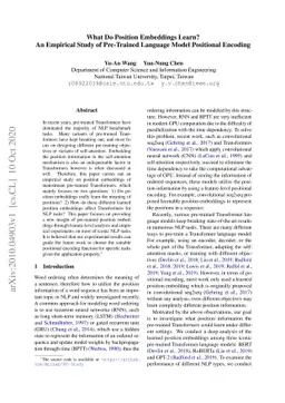 What Do Position Embeddings Learn? An Empirical Study of Pre-Trained
  Language Model Positional Encoding