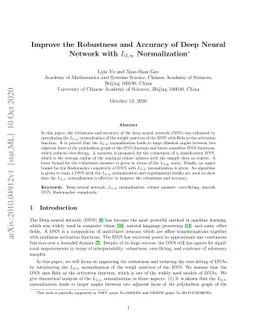Improve the Robustness and Accuracy of Deep Neural Network with
  $L_{2,\infty}$ Normalization