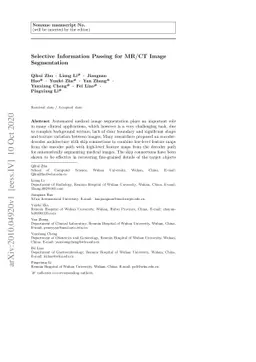 Selective Information Passing for MR/CT Image Segmentation