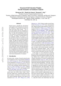Structured Self-Attention Weights Encode Semantics in Sentiment Analysis