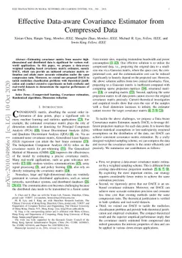 Effective Data-aware Covariance Estimator from Compressed Data