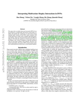 Interpreting Multivariate Shapley Interactions in DNNs