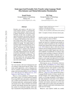 Semi-supervised Formality Style Transfer using Language Model
  Discriminator and Mutual Information Maximization