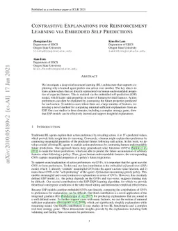 Contrastive Explanations for Reinforcement Learning via Embedded Self
  Predictions