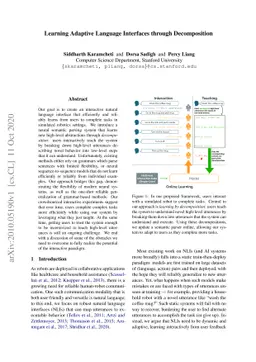 Learning Adaptive Language Interfaces through Decomposition